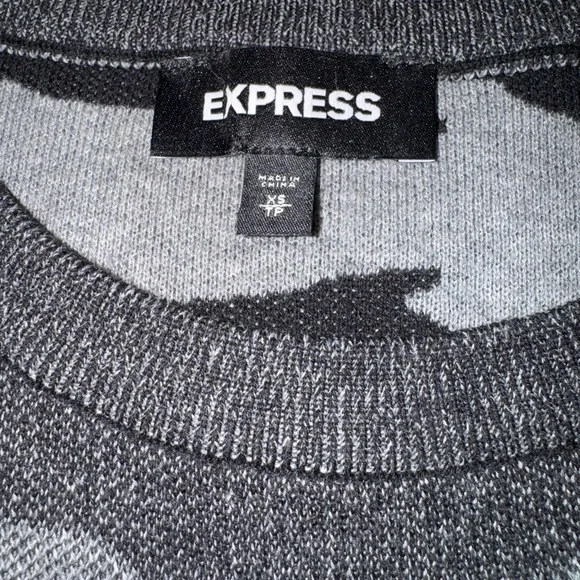 Express Men's Camouflage Sweater - Gray - Picture 7 of 7